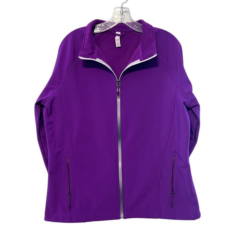 Purple Full Zip Fleece‎ Lined Athletic Jacket Size XL
